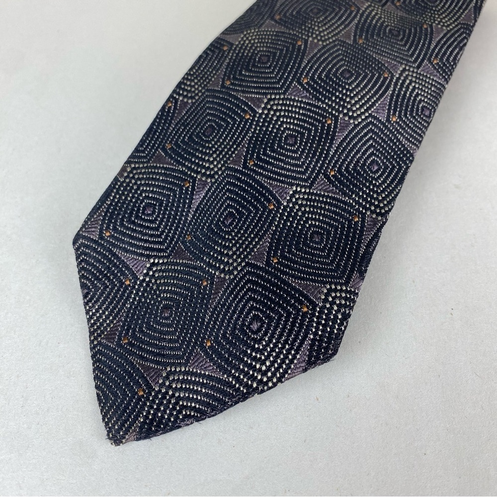 Vintage 90s Y2K Polo Ralph Lauren Silk Geometric Hypnosis Tie